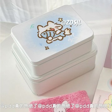 ✨新年限定☜桃園出貨✨可愛小貓馬口鐵盒ins學生桌面收納小卡收納盒貼紙素材高顏值整理