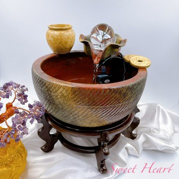 Sweet Heart 田芯開運精選 ?台灣現貨 MIT鶯歌 陶瓷 五行 招財進寶 時來運轉 流水 盆 (五行大款)