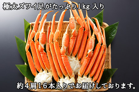 年内配送 着日指定 12月20日まで受付 1523. ボイルズワイガニ足 1kg 食べ方ガイド・専用ハサミ付 カニ かに 蟹 海鮮 送料無料 期間限定 数量限定 配達指定 北海道 弟子屈町