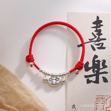 📿限時下殺📿【2559人好評】鈴鐺平安喜樂手鏈ins小衆本命年紅繩編織閨蜜轉運手繩禮物腳鏈女