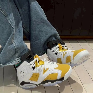 S.G Nike Air Jordan 6 Retro GS 384665-170 大童 休閒鞋 復古鞋 AJ6 白黑黃