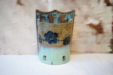 手作粉引 著籠 L16cm 筷子籠 筷筒 壁掛花器