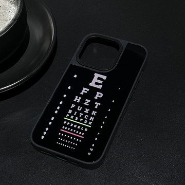 視力檢查表 升級黑框防撞鏡面手機保護殼