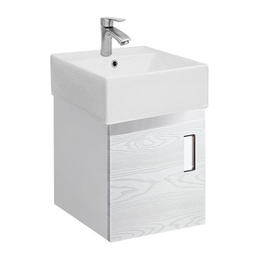 【CERAX 洗樂適衛浴】47CM方型瓷盆+不鏽鋼浴櫃+不鏽鋼龍頭CA04-ST9646)