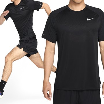 Nike As M Nk Dfadv Stride Ss Top 男款 黑色 訓練 慢跑 短袖 HV5204-010