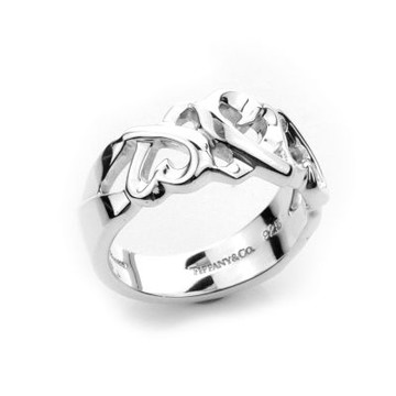 (近新品) Tiffany&Co. 蒂芙尼 Loving Heart 3連心925純銀戒指