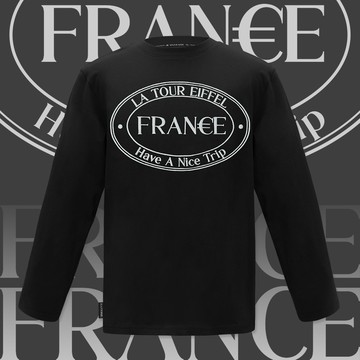 橢圓France字樣長TEE