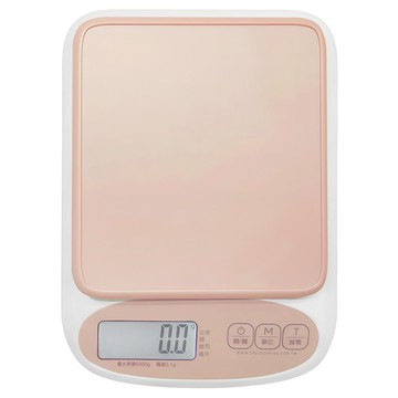 廚房防水電子秤 電池供電款 冷煙粉  CAES0040PK  1個
