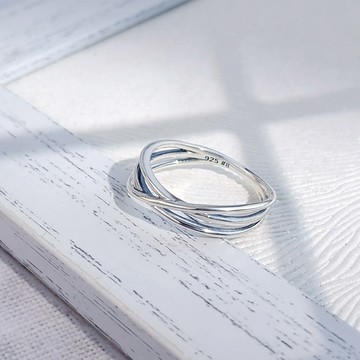 純銀戒指．交叉．食指戒｜時尚美學