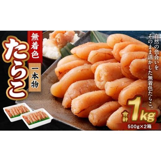 ふるさと納税 北海道 小樽市 無着色 たらこ (一本物) 1kg（500g×2）