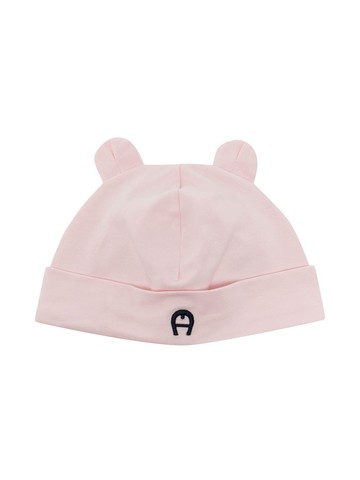 Aigner Kids - embroidered-logo beanie - kids - Cotton/Elastane - 40 cm - Pink
