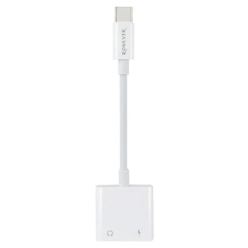 RONEVER TYPE-C音頻充電分接線 VPC165  11cm  白色  1個