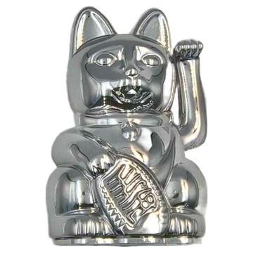 Mini Lucky Cats 迷你幸運繽紛自動招手招財貓  7 x 5 x 10cm  銀色