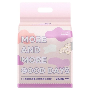 MAODAY 毛商行 D4 高凝結低粉塵三效除臭沸石豆腐砂 1.5mm 6L  1包  2.5kg  無香