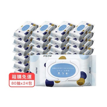 (箱購)親親純水加厚型柔濕巾(藍點)加蓋80抽(內含24包)限宅配