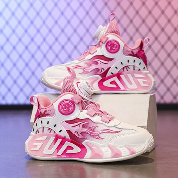 品牌女童鞋2025秋冬新款透氣雙網鞋運動鞋女孩皮面網面兒童籃球鞋鑫弘-萌寶童裝可開發票