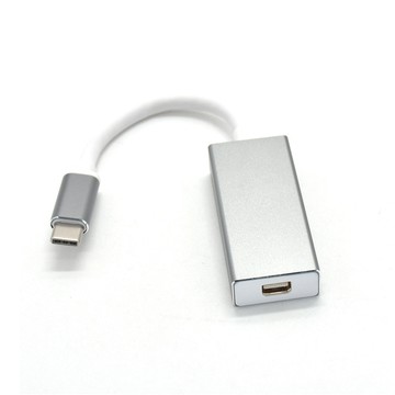 MAX+    Type-C(公)轉Mini DisplayPort(母)影音轉接器 銀/15cm