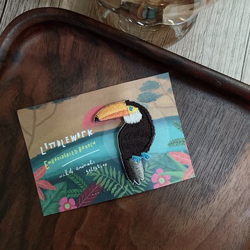 刺繡燙貼/別針 | 野生動物 | 大嘴鳥 |  Littdlework