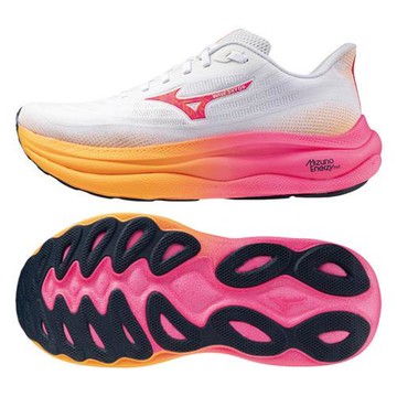 Mizuno 美津濃 慢跑鞋 男鞋 一般楦 WAVE SKY 9 白桃橘 J1GD255401