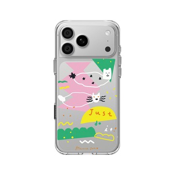 iPhone 18 Pro Max Clear Case（相機按鈕） 透明 - MacaronToe 馬卡龍腳趾 - 麻糬貓與綠怪獸 Ｍochi & Green