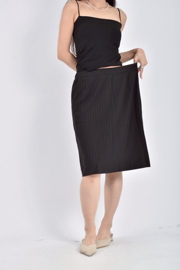 加購優惠(XL) wonko西裝條紋黑色短裙