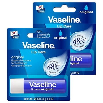 Vaseline 凡士林 護唇膏 經典原味 提供高效潤澤 持久保濕 修護唇部 恢復柔嫩光澤  原味無香  4.8g  2支