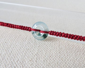 本命年【歲歲平安】冰飄花平安扣翡翠絲光編織手鍊*SW06*招財開運