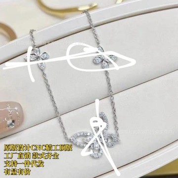V金925銀色高版本三只幻影蝴蝶手鏈鑲鉆手飾女輕奢高級感工廠直銷