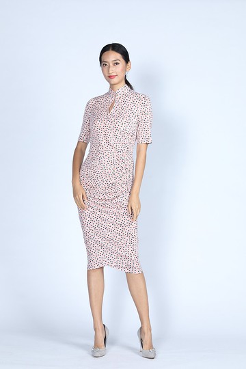 ELEANOR 波爾卡圓點. 連身裙(淺粉紅色)