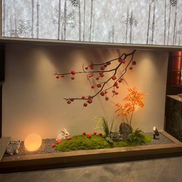 仿真植物 綠植造景 仿真綠植 免運 開立發票 精品柿子樹懸掛仿真倒掛式柿子樹枝櫥窗酒店室內外裝飾新中式禪意