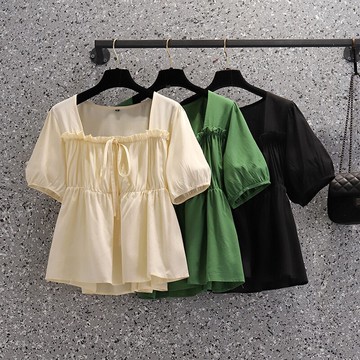 品牌折扣店商場專柜撤柜女裝尾貨清倉夏季設計感小眾短袖襯衫女潮