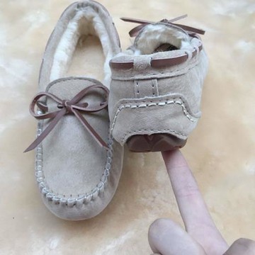 真皮一腳蹬2025冬新款豆豆鞋女加絨加厚防滑棉瓢鞋孕婦媽媽平底鞋