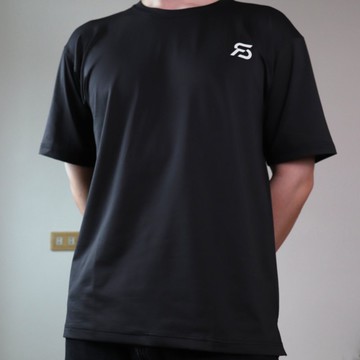 AllConf系列 半落肩休閒訓練短袖上衣 - 霧黑