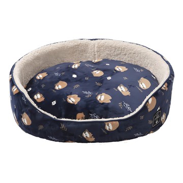 Dogfeet 舒眠橢圓睡床 貓狗適用 柔軟舒適 內墊可拆  L  樹懶靛藍  1個