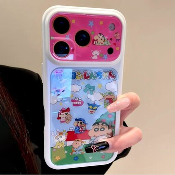 卡通可愛蠟筆小新櫻桃小丸子家族派對佐黎適用iPhone17promax手機