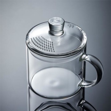 新羽手工高硼硅玻璃泡茶杯蓋杯帶過濾孔高檔中式濾茶泡茶杯濾泡杯