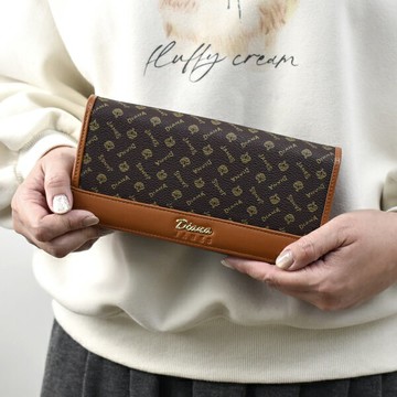 真皮 Diana滿版皇冠英字按扣長夾【NWD59】