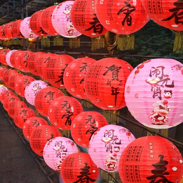 新年裝飾春節紙燈籠掛飾掛件過年懸掛吊飾店鋪年貨商場景布置用品