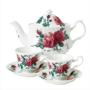 英國RK English Rose英倫玫瑰系列雙人約會午茶3件組 (1壺2杯盤)