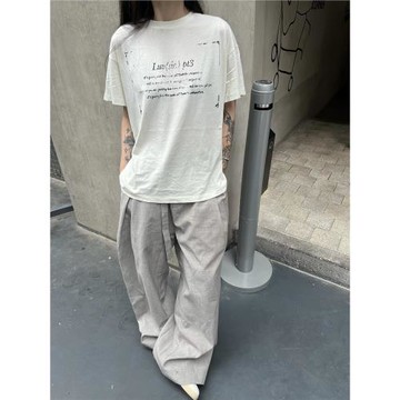 Hobkirk 25SS 「Luv(sic.)pt3」棉麻混紡 做舊標語印花薄款短袖