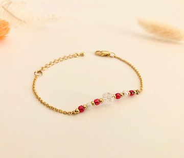 【黃銅系列手環】簡約款-黃銅水晶細鍊(多色可選)