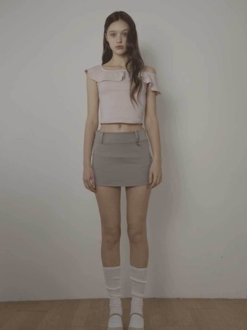 Belt Mini Skirt [Ash Beige]
