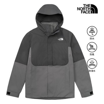 The North Face北面男款灰色DRYVENT防水鋪棉內裡三合一外套｜8J85INE