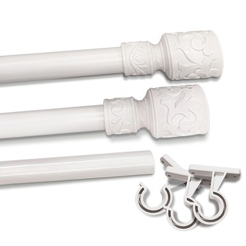 ALTTEURI 浪漫窗簾桿組  190~240cm  白色