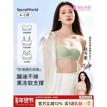 (免運)secretworld蹦迪不掉 薄款無肩帶內衣女小胸聚攏無痕文胸防滑隱形