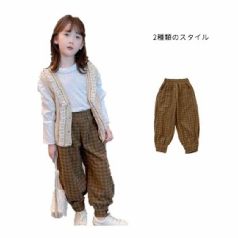 パンツ キッズ チェック柄パンツ ロングパンツ 男の子 女の子 子供服