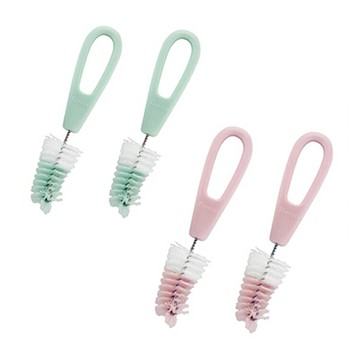 小獅王辛巴 尼龍奶嘴刷(2入) 粉綠/蜜粉【德芳保健藥妝】