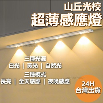 【台灣現貨】山丘燈光 感應燈 人體 LED 燈條 暖光 白光 USB充電 LED感應燈 小夜燈 櫥櫃燈 氛圍燈