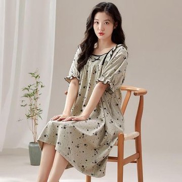 [韓國K.W.]韓國空運蜜桃花絮莫代爾洋裝(居家服/家居服/睡衣/睡裙/涼感睡衣)GXT861近期熱銷