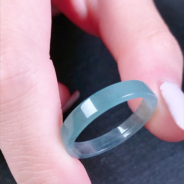 【求‧緣】冰藍水翡翠戒指戒圈 | 國際16圍 | 天然A貨翡翠 | 送禮